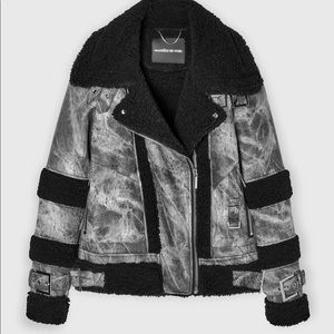NWOT Grey/Black Biker Jacket